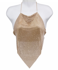 Rhinestone Metal Mesh Top BD810003 GOLD